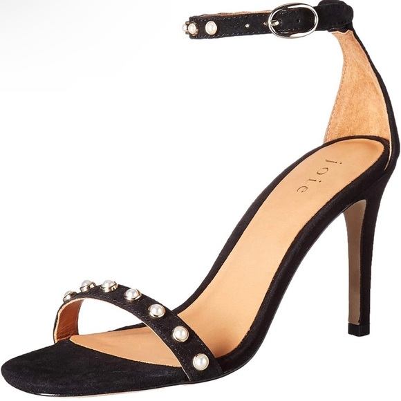 Joie Shoes - NEW Joie Alana High Heel Sandals Pearl Black Suede Sz. 9.5